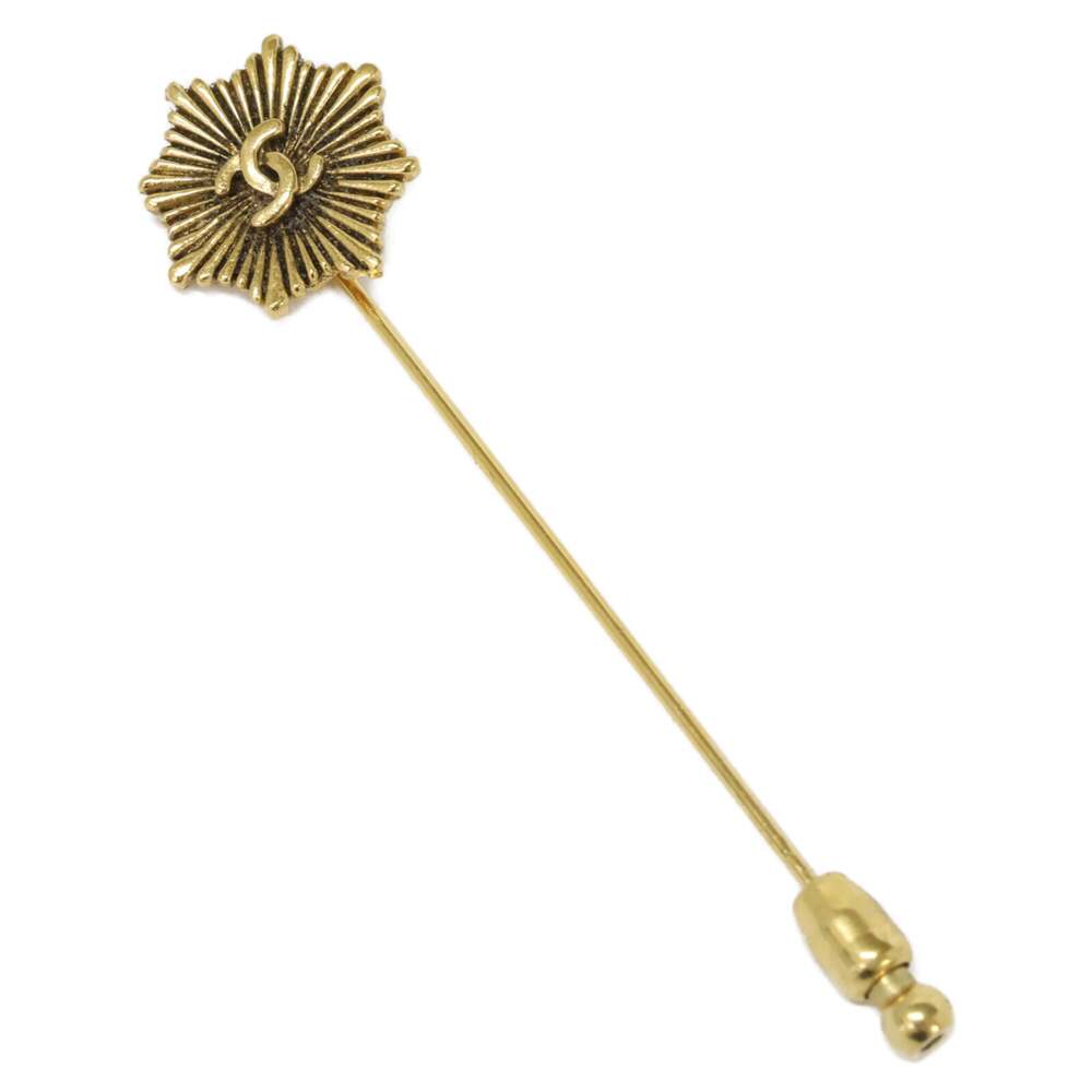 Chanel Cc Logo Brooch Gold-Tone Metal #312699C51B